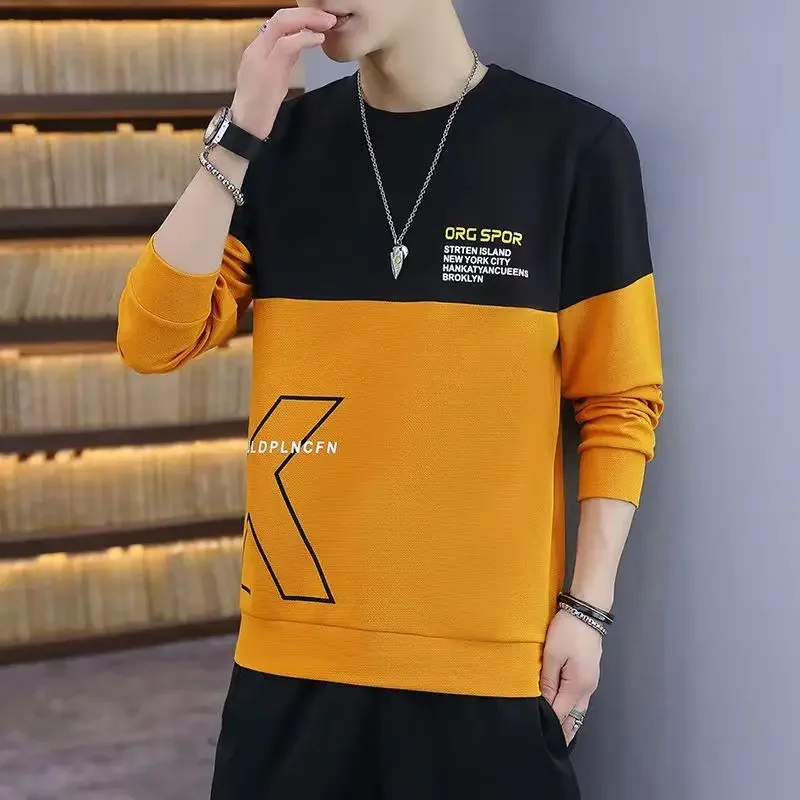 Winter Clothing English - T Shirt For Man Spliced Men's