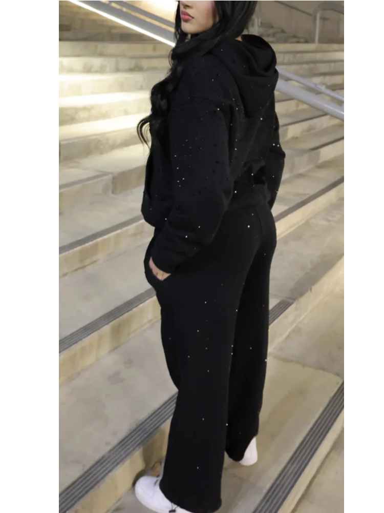Winter Clothing Aesthetic - Fashion Printed Letter Sparkling Diamond Casual