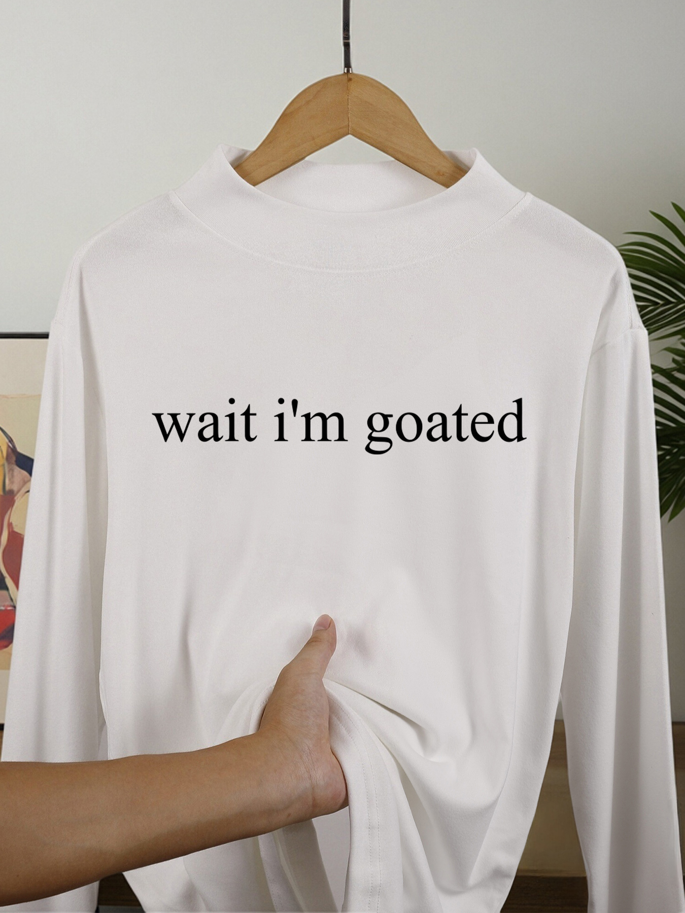 Winter Clothing English - Wait I'M Goated Letter Printed Men'S