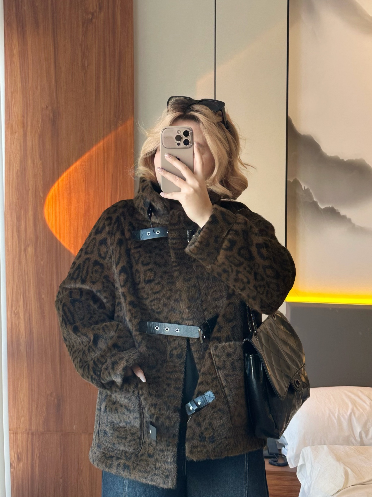 Winter Clothing Korean - plus Size Fashionable Plush Leopard Print