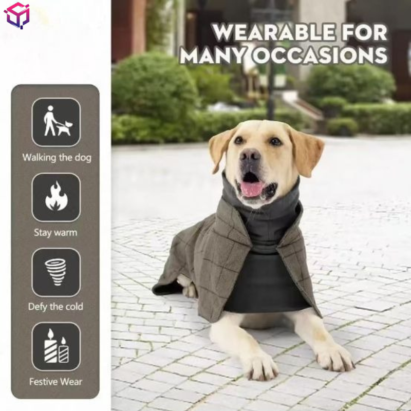 Warm Dog Coat English Plaid Do - Winter Clothing English avis et prix