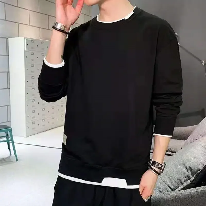 T Shirt For Man Spliced Men's  - Winter Clothing English avis et prix