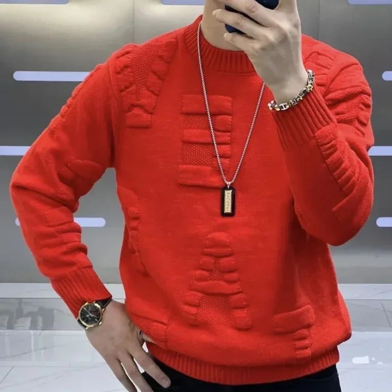 Men's Clothing Green Knit Swea - Winter Clothing Korean avis et prix