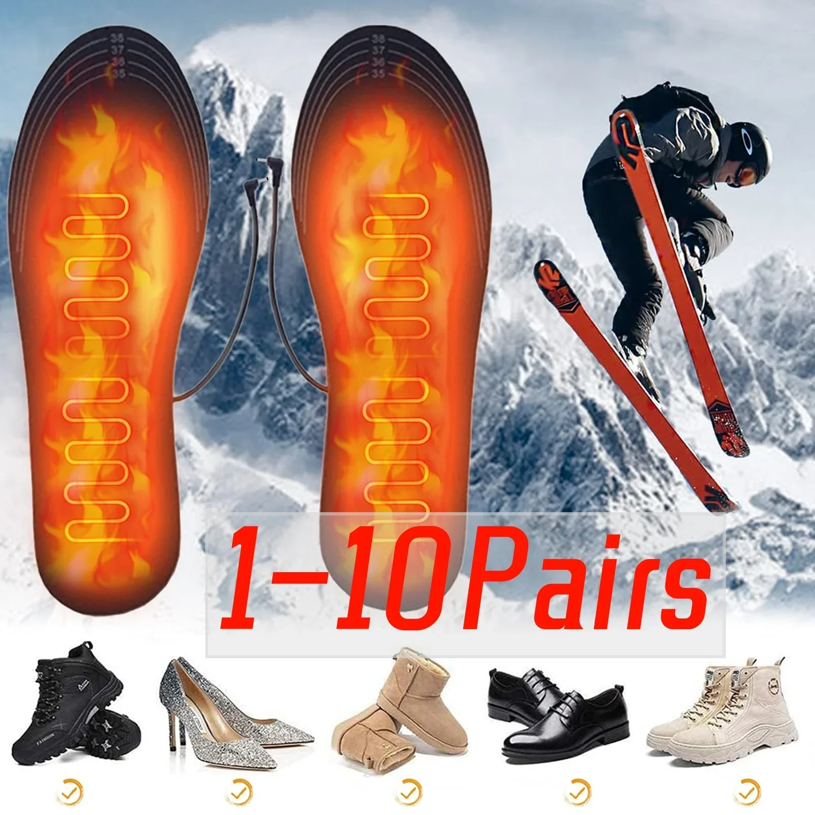USB Heated Shoe Insoles Electr - Heated Insole Rechargeable avis et prix
