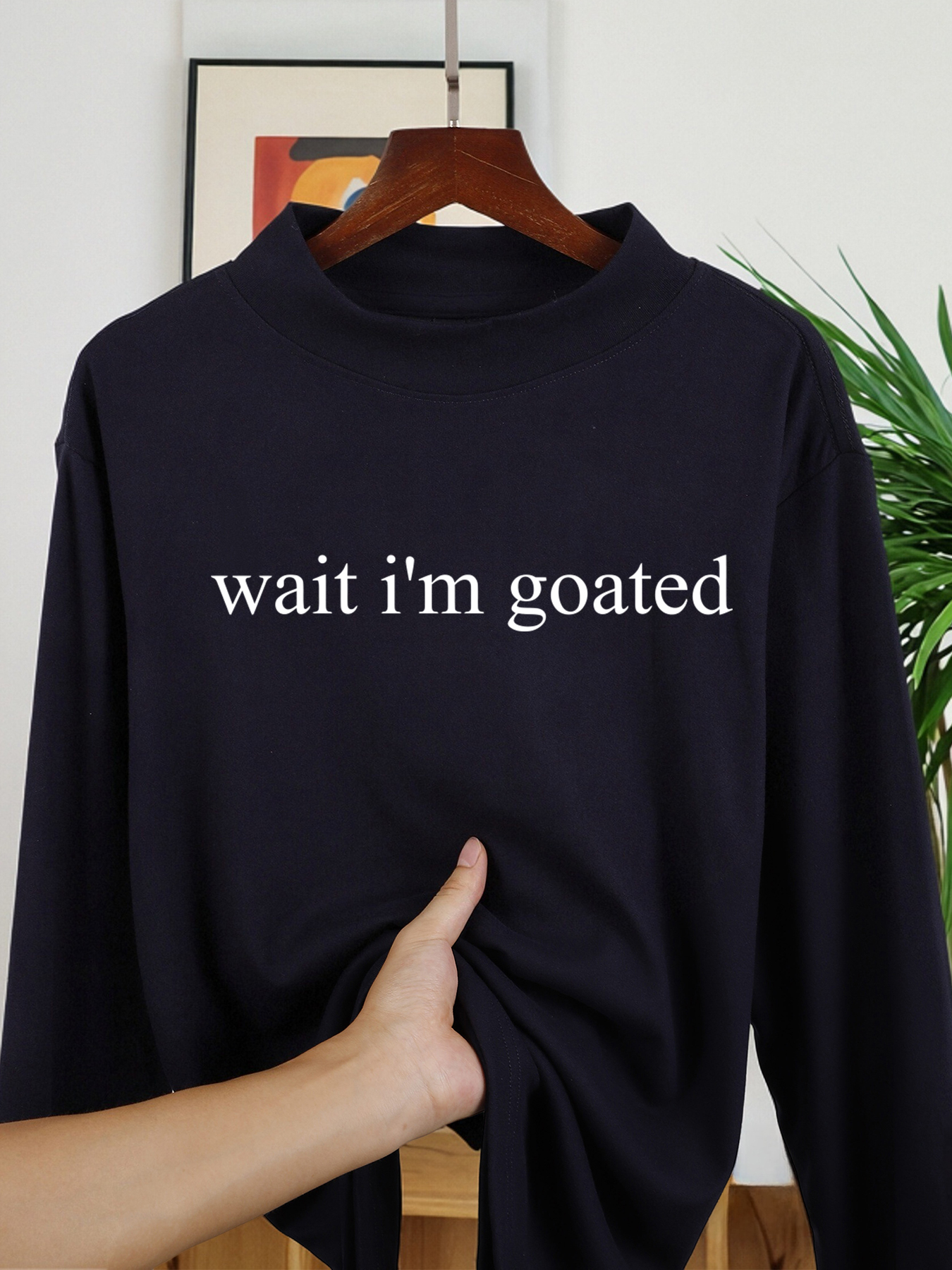 Wait I'M Goated Letter Printed - Winter Clothing English avis et prix
