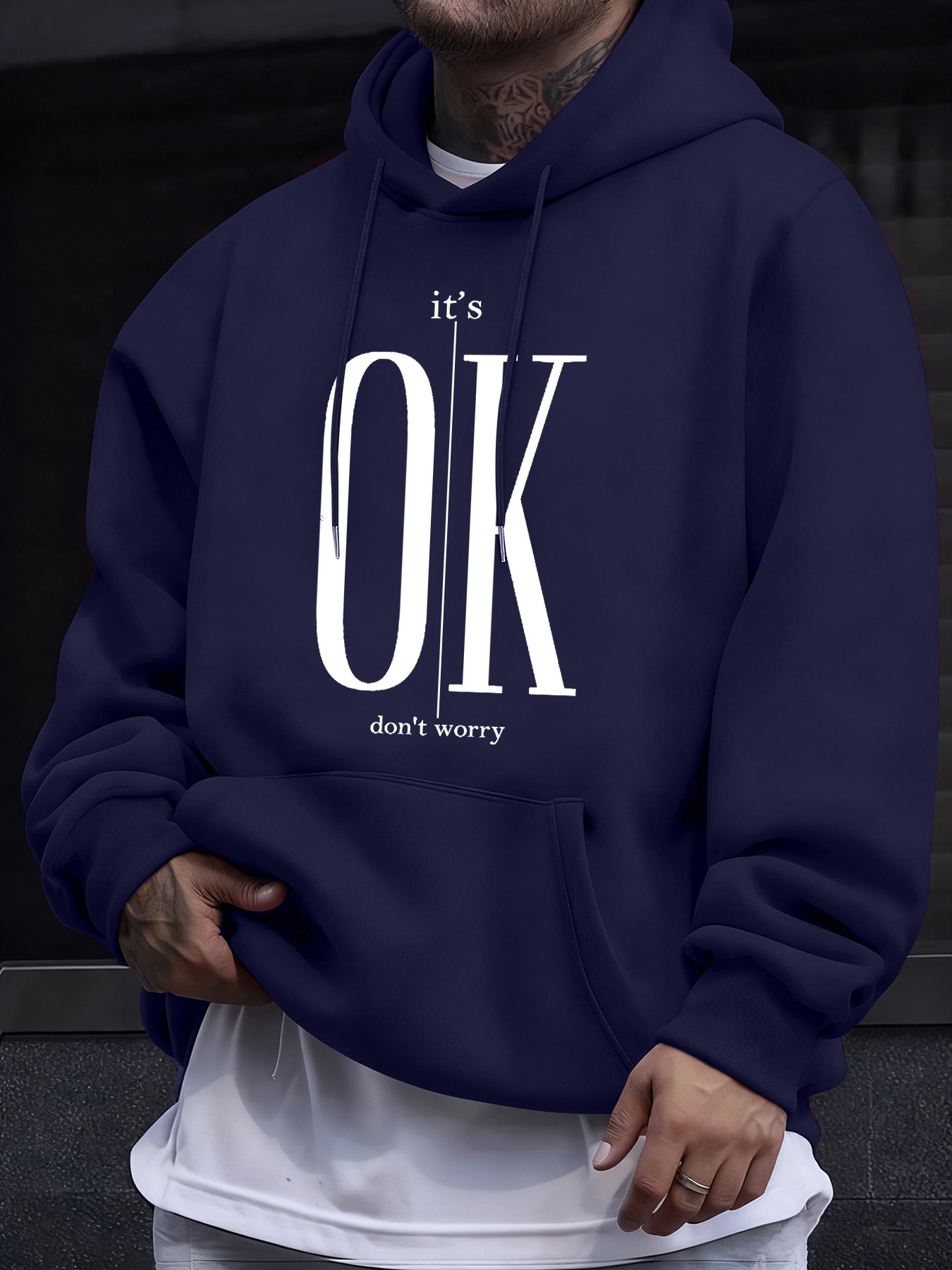 It'S Ok Don'T Worry Text Print - Winter Clothing English avis et prix