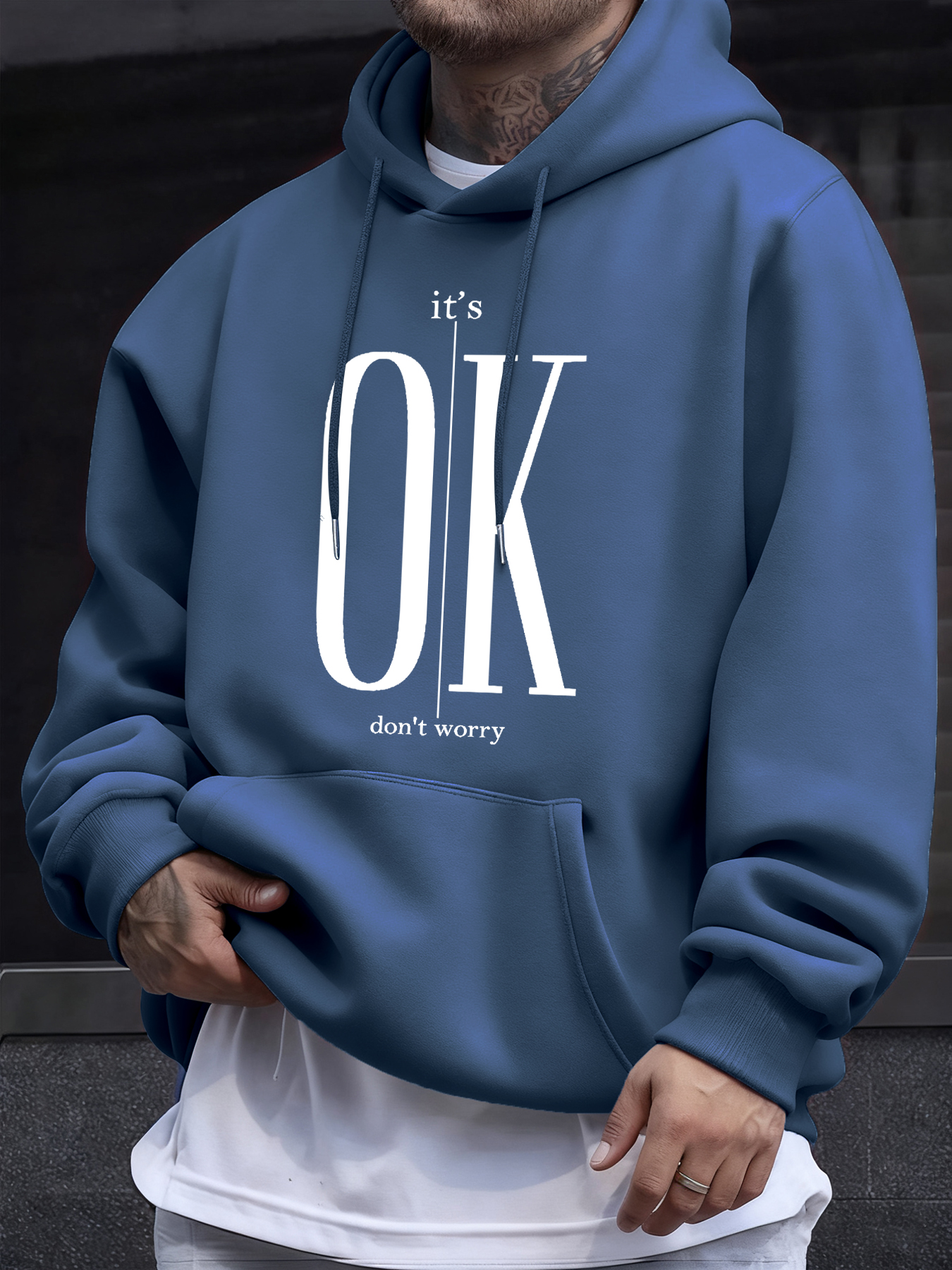 It'S Ok Don'T Worry Text Print - Winter Clothing English avis et prix