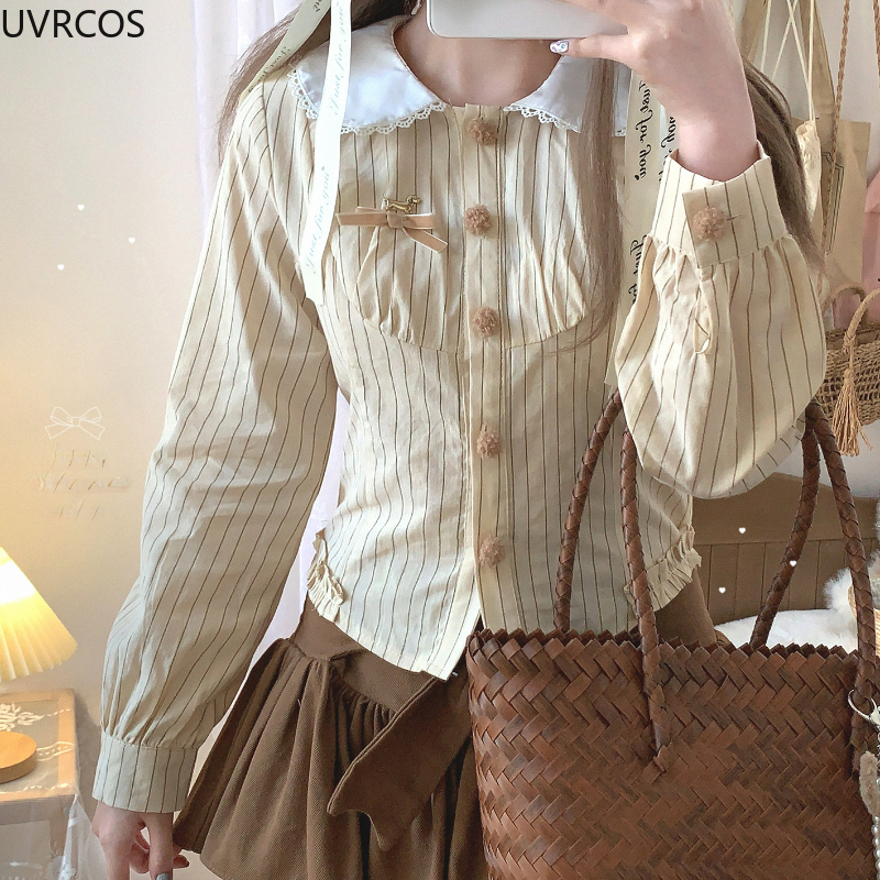 Japanese Style Kawaii Striped  - Winter Clothing Korean avis et prix