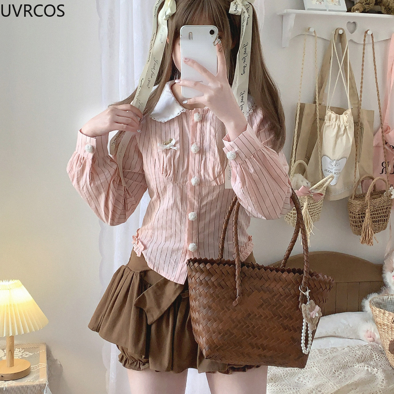 Japanese Style Kawaii Striped  - Winter Clothing Korean avis et prix
