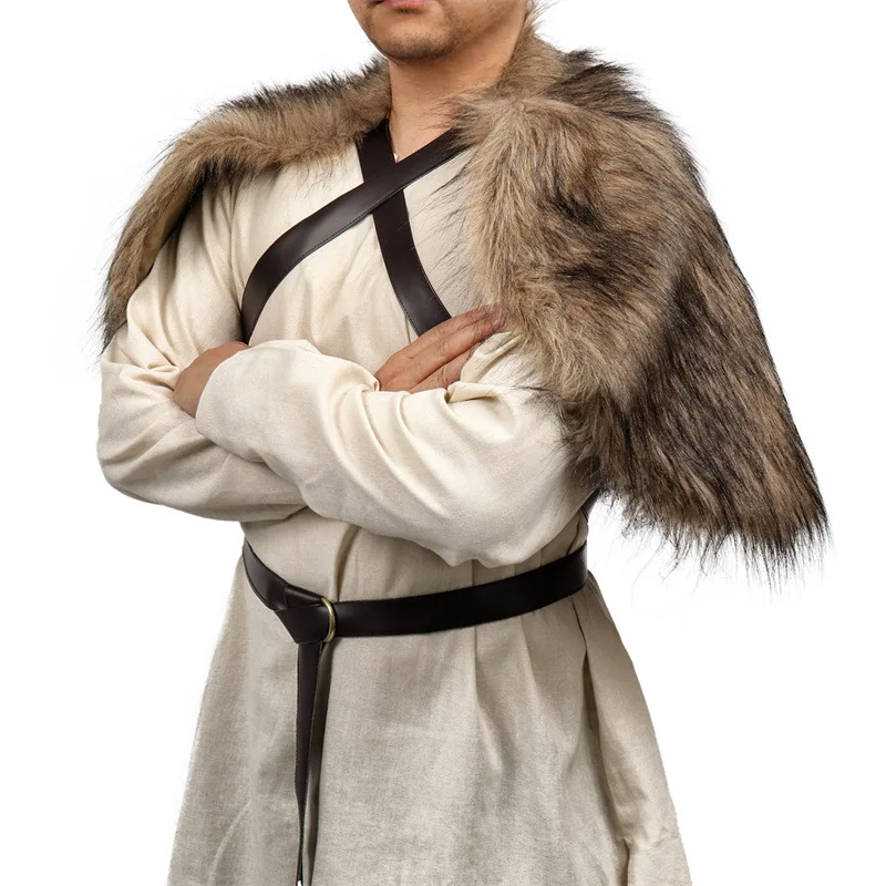 Viking Cloak Faux Fur Collar C - Jacket Winter Clothing avis et prix