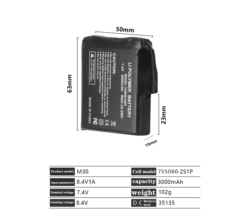 Heated Glove Battery 7.4V 3000 - Heated Insole Rechargeable avis et prix