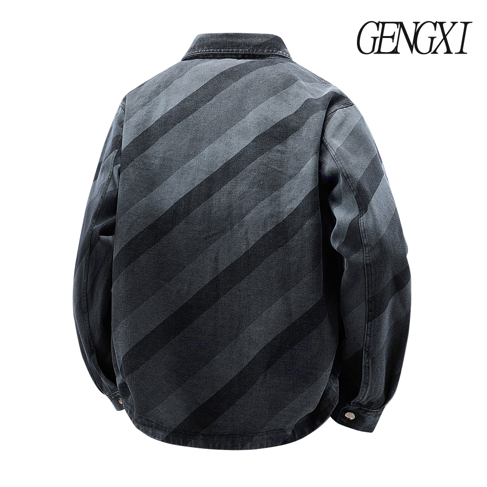 Men's Gradient Striped Design  - Jacket Winter Clothing avis et prix