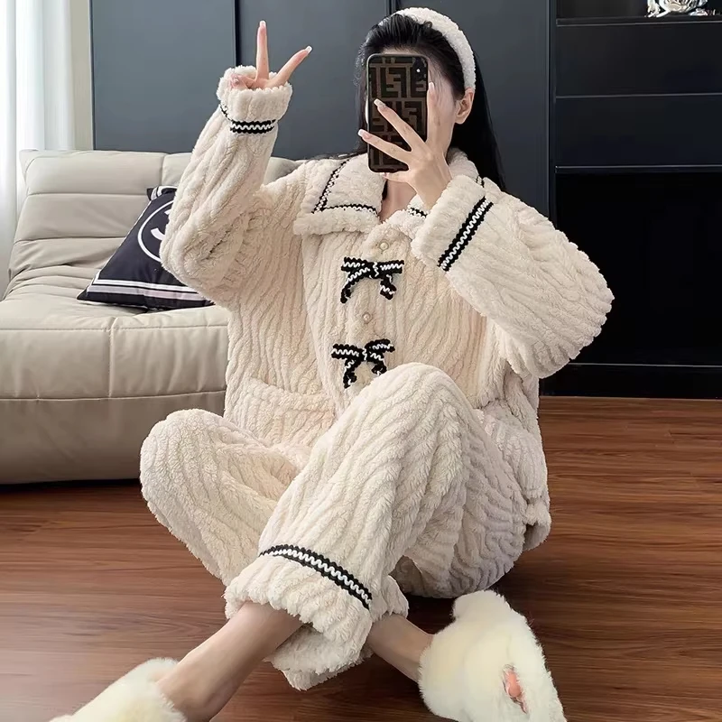 2Pcs/set women's pajamas autum - Winter Clothing Usa avis et prix