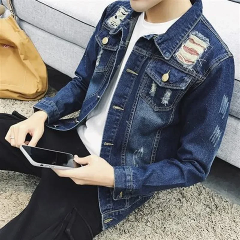 Button Casual Slim Men's Denim - Winter Clothing Korean avis et prix