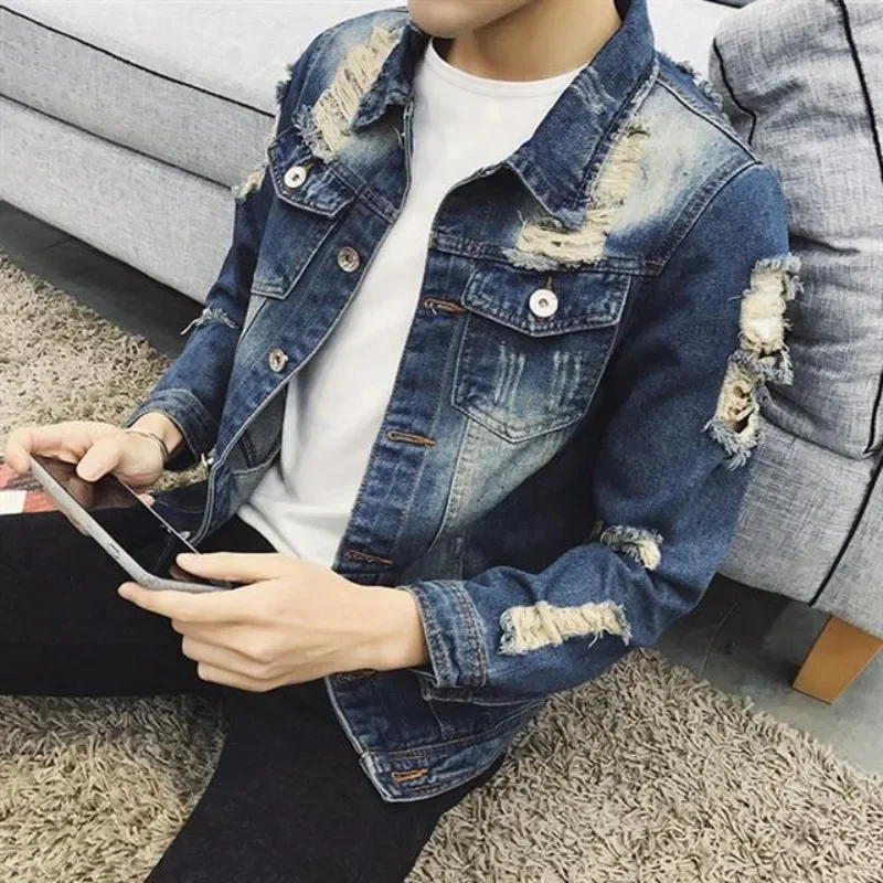 Button Casual Slim Men's Denim - Winter Clothing Korean avis et prix