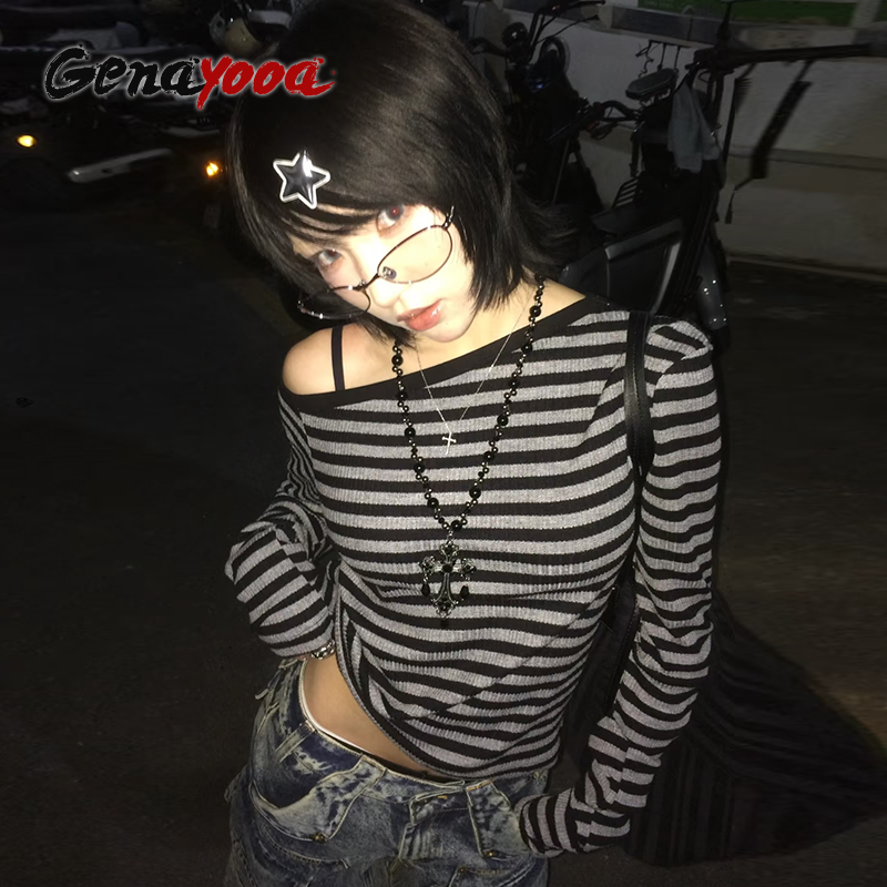 Genayooa Japanese Y2k T-shirt  - Winter Clothing Aesthetic avis et prix