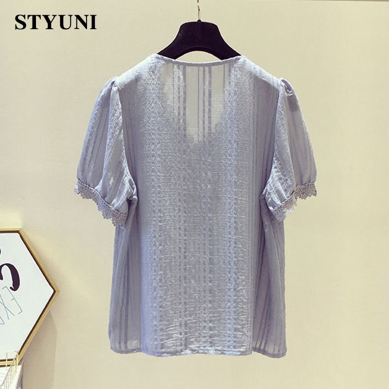 Lace Ruffles V-Neck Chiffon So - Winter Clothing Korean avis et prix