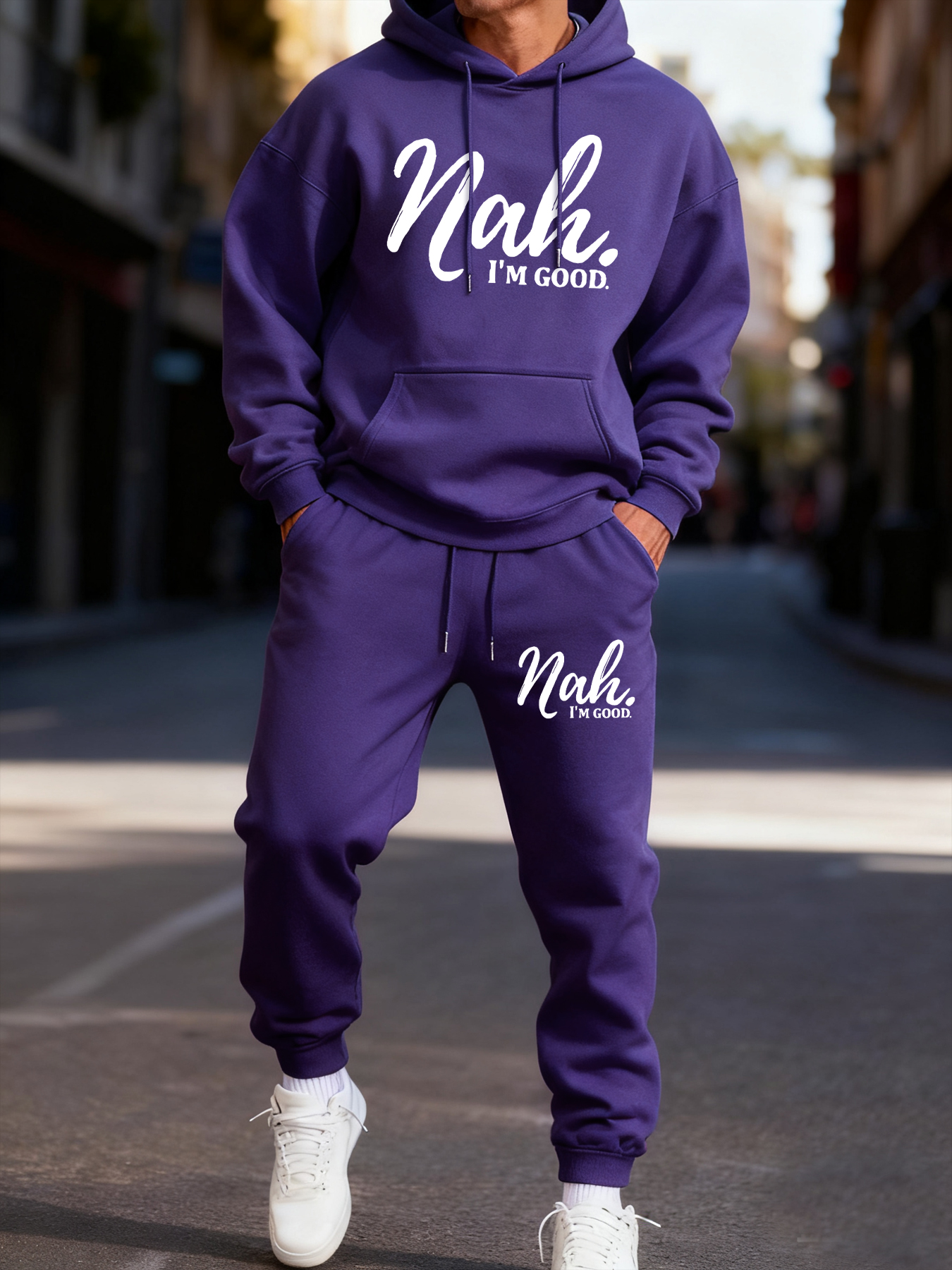 Nah I'M Good Printing Men Hood - Winter Clothing English avis et prix
