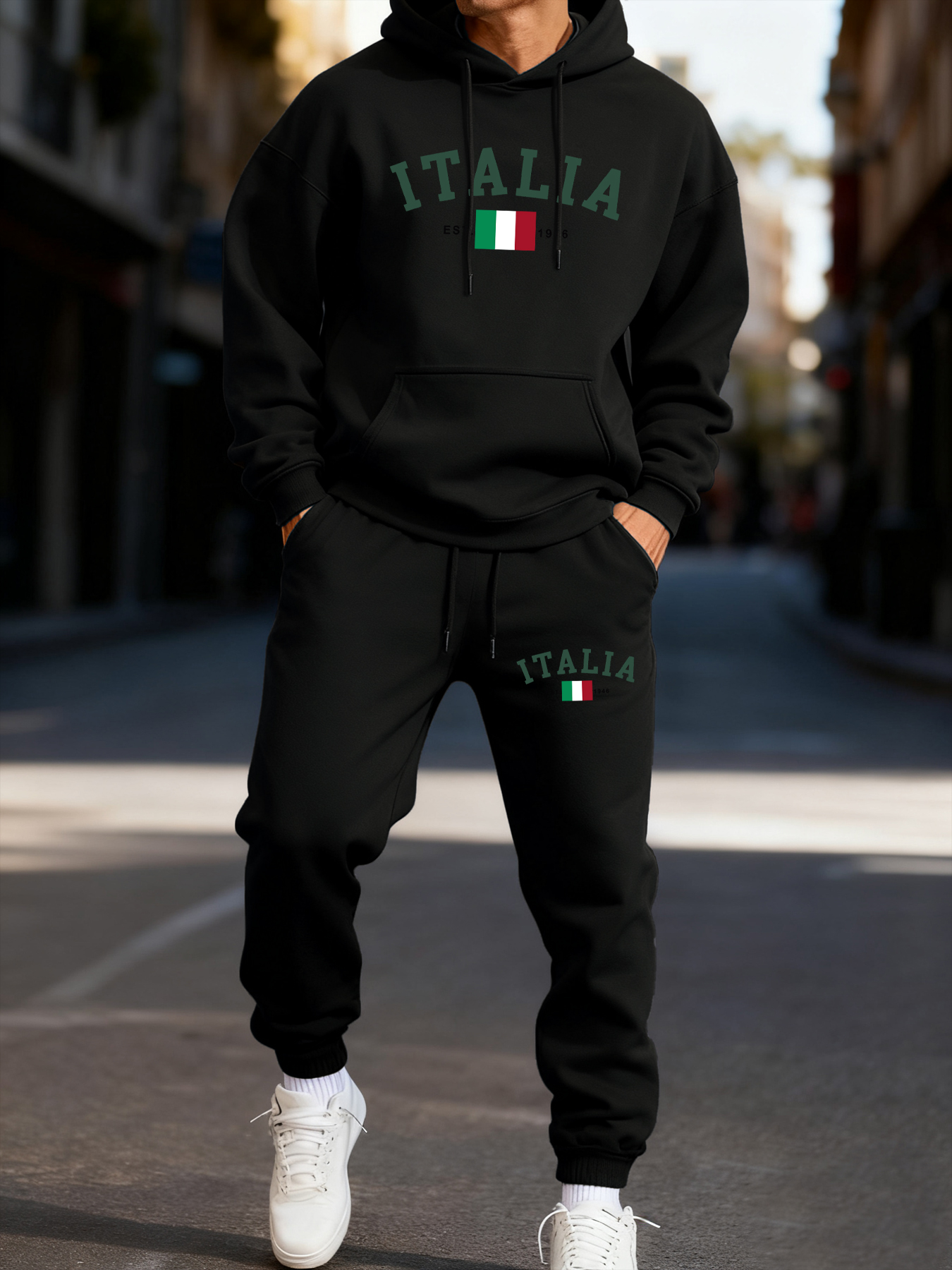 Italia Italian Flag Print Man  - Winter Clothing English avis et prix