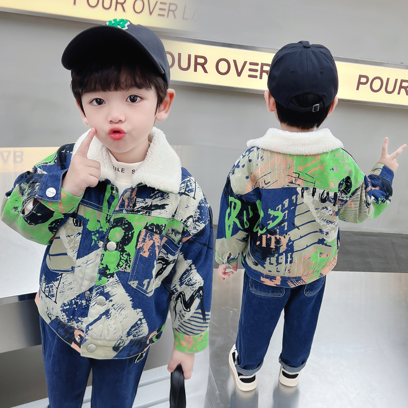 Kids Baby Warm Denim Jacket Pa - Winter Clothing Drawing avis et prix