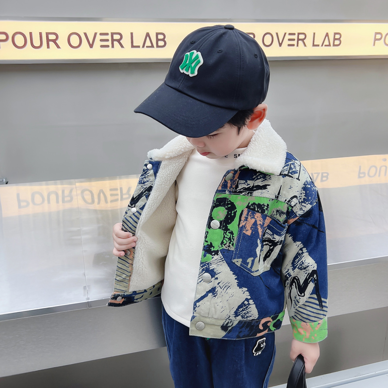 Kids Baby Warm Denim Jacket Pa - Winter Clothing Drawing avis et prix