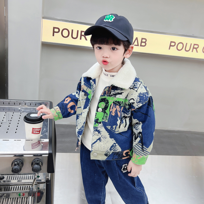Kids Baby Warm Denim Jacket Pa - Winter Clothing Drawing avis et prix