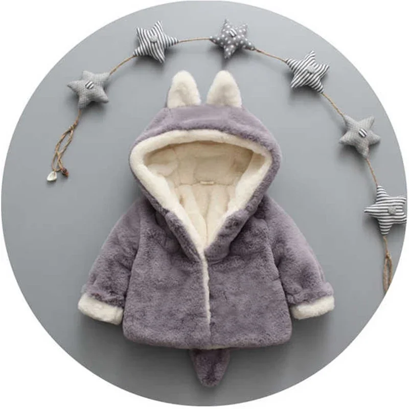 Cute Cat Ears Plush Baby Jacke - Winter Clothing For Babies avis et prix