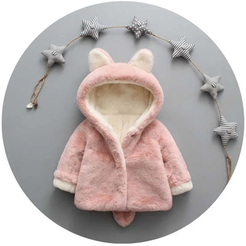 Cute Cat Ears Plush Baby Jacke - Winter Clothing For Babies avis et prix