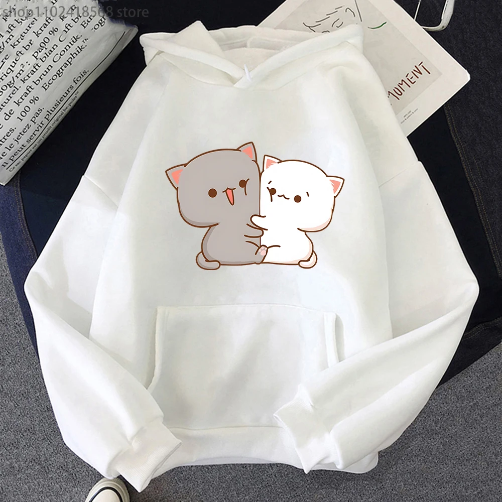 Kawaii Cat Hoodie Peach Funny  - Winter Clothing Aesthetic avis et prix